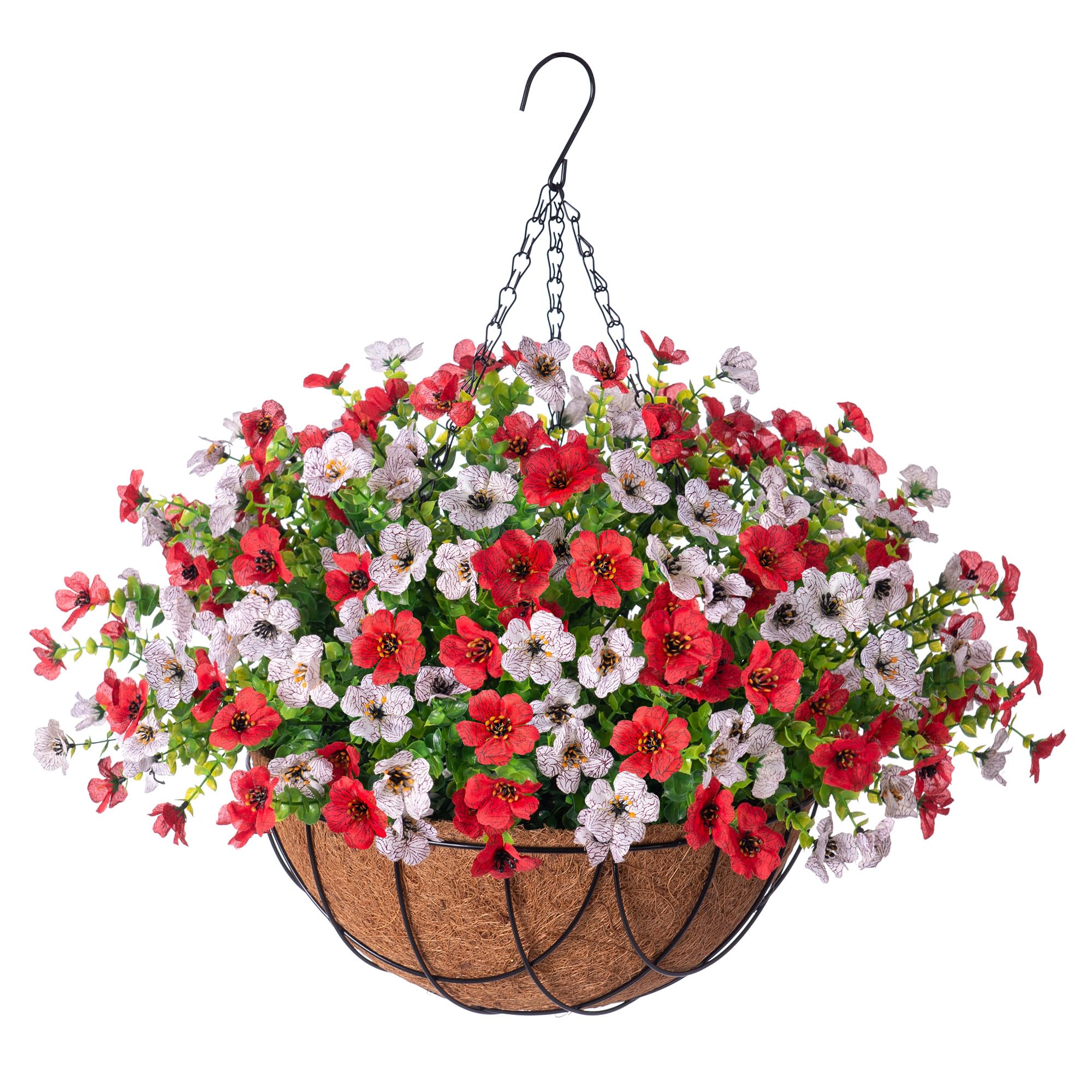 🌺🌺Artificial Silk Spring Flowers Hanging Basket for Outdoor Indoor