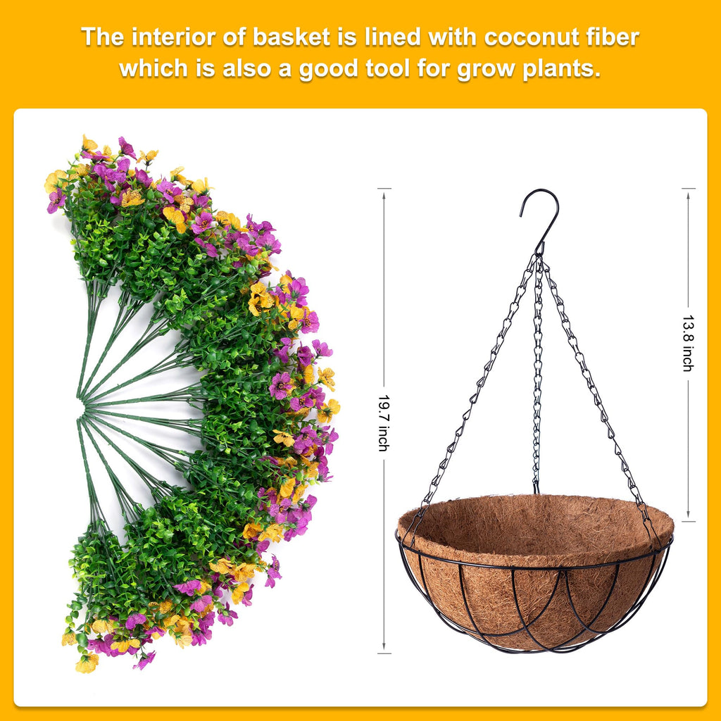 🌺🌺Artificial Silk Spring Flowers Hanging Basket for Outdoor Indoor