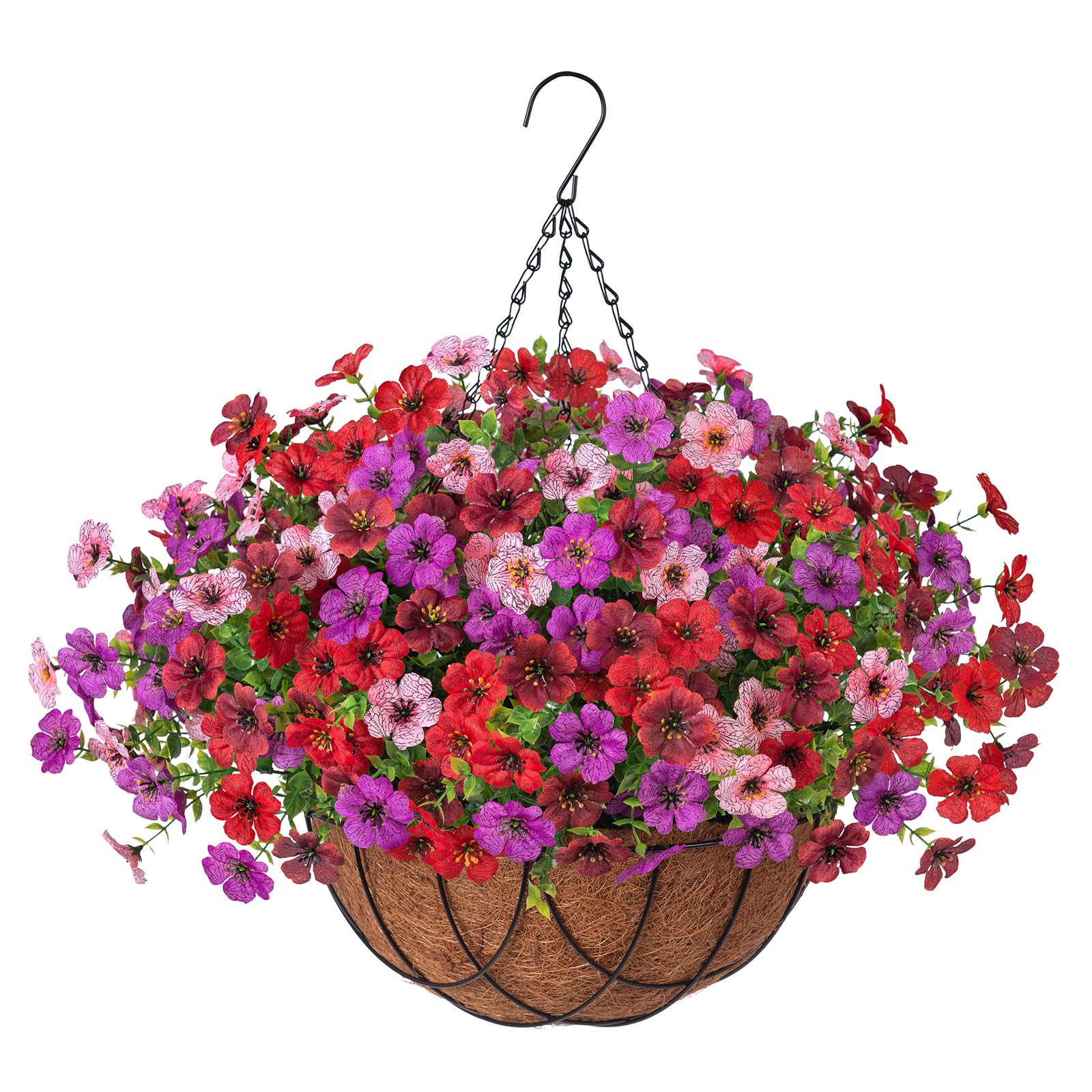 🌺🌺Artificial Silk Spring Flowers Hanging Basket for Outdoor Indoor