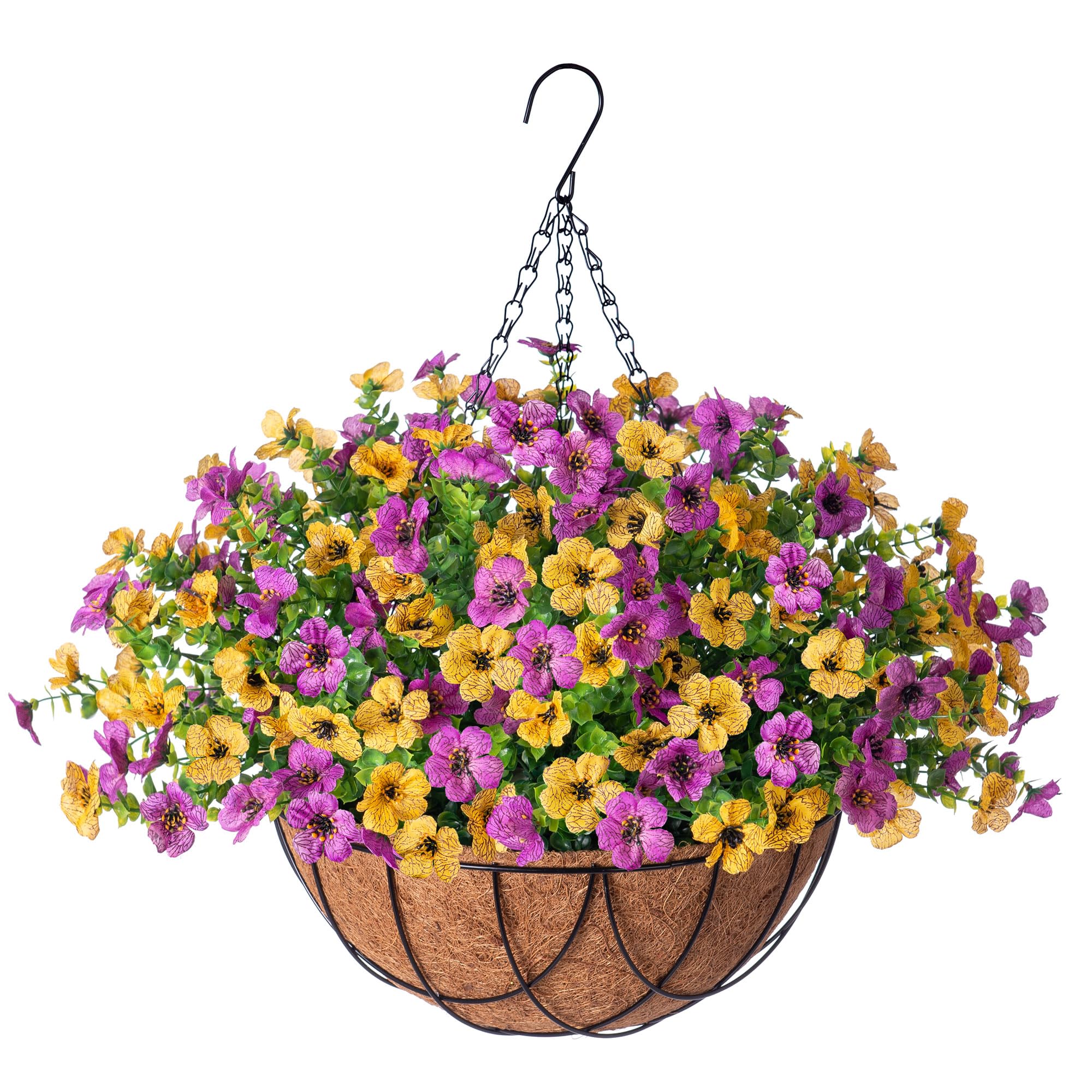 🌺🌺Artificial Silk Spring Flowers Hanging Basket for Outdoor Indoor