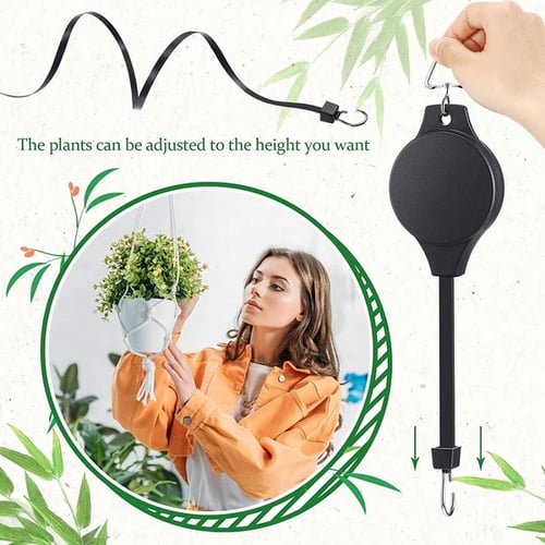 Retractable Pulley Plant Hanger – Easy Lift for 10kg Baskets 🌿🪂