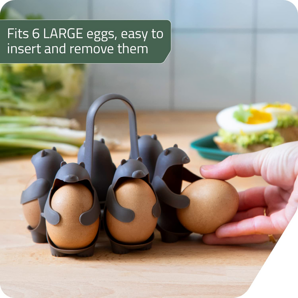 Penguin & Bear Egg Boiler &Holder – 6‑Egg Cooker, Server & Storage 🐧🐻🥚