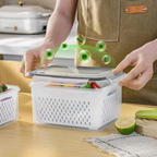 Produce Storage Containers with Colander – Leakproof & Fridge Organizers