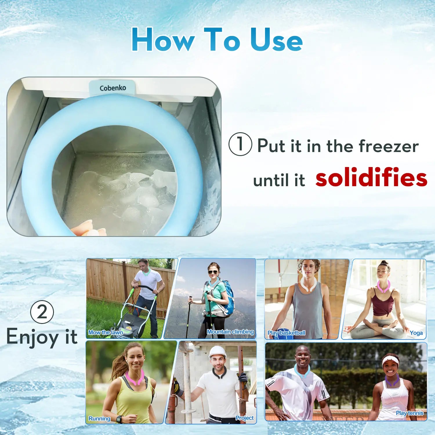 Neck Cooling Tube – Reusable, No Battery, 40–120 Min Chill 🧊🧣