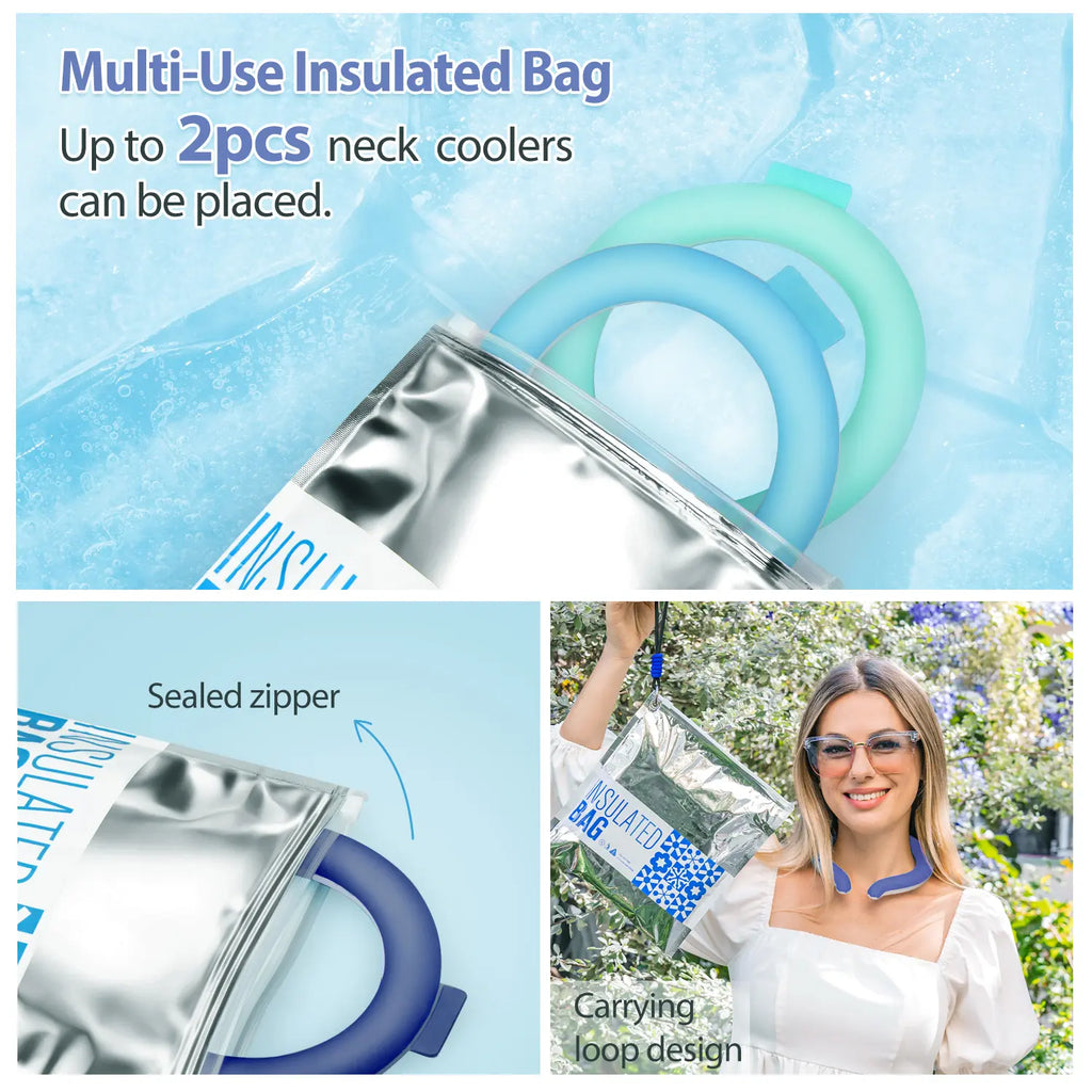 Neck Cooling Tube – Reusable, No Battery, 40–120 Min Chill 🧊🧣