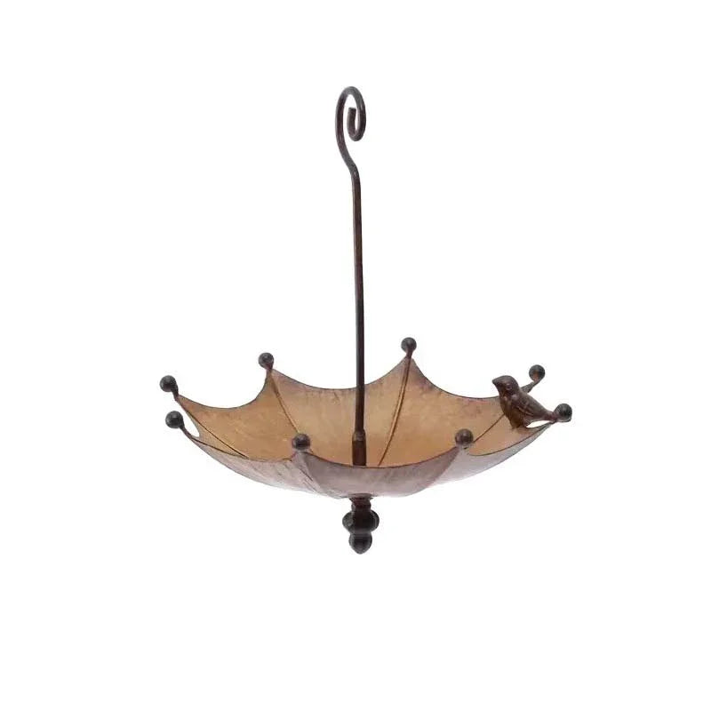 Umbrella Bird Feeder &Bath – Dual-Use Vintage Metal Design 🐦🌂