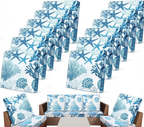 Stretch Patio Cushion Covers – Navy Trellis, Splash-Resistant 🛋️🌊