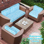 Stretch Patio Cushion Covers – Navy Trellis, Splash-Resistant 🛋️🌊