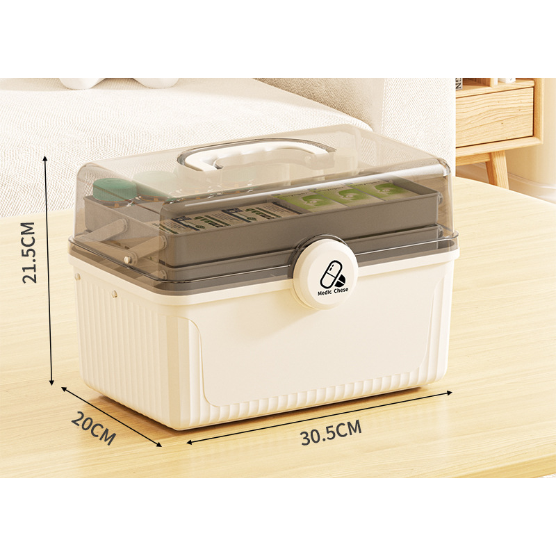 Multi-Tier First Aid Organizer – 180° Open, Child-Safe Lock 🏥📦