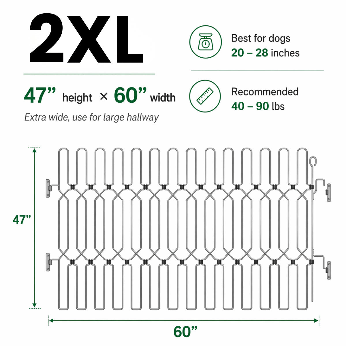 47" Steel Pet Gate – No-Drill 3M Adhesive, Fits Doors & Stairs 🐾🚪