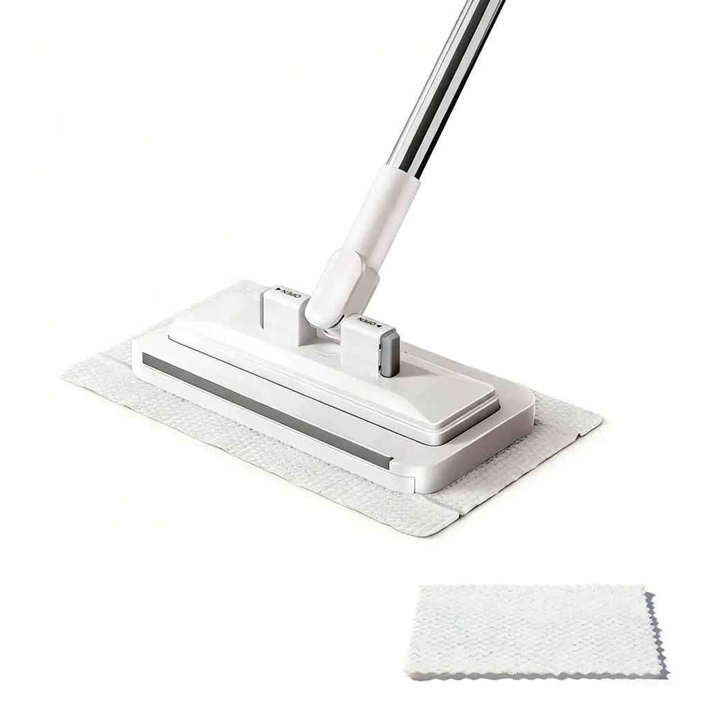 Disposable Mop, Hands-Free Floor Mop with Clamp, Dry Wet Use Dust Mop for Hardwood & Tile