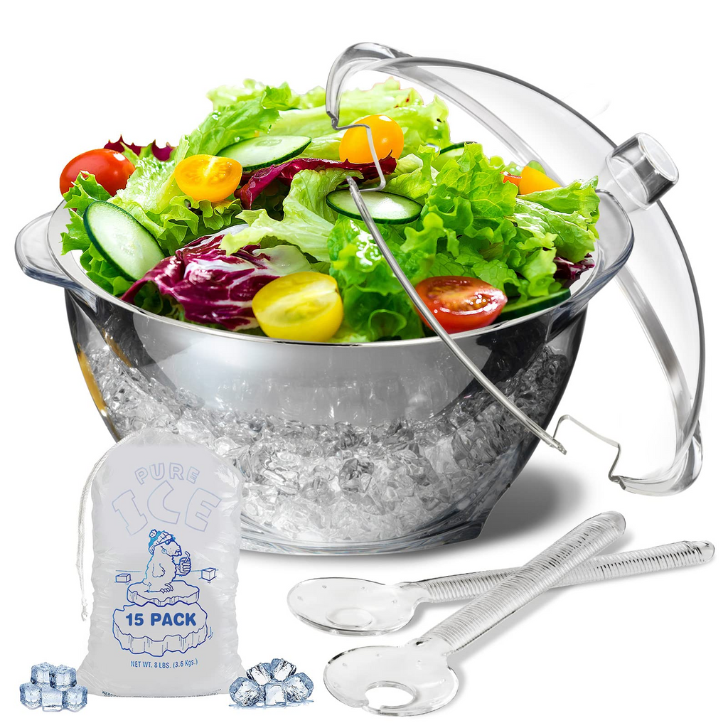 Ice Chilled Dip Bowl Set – 2‑Pack, Stainless Steel + Acrylic 🧊🥣