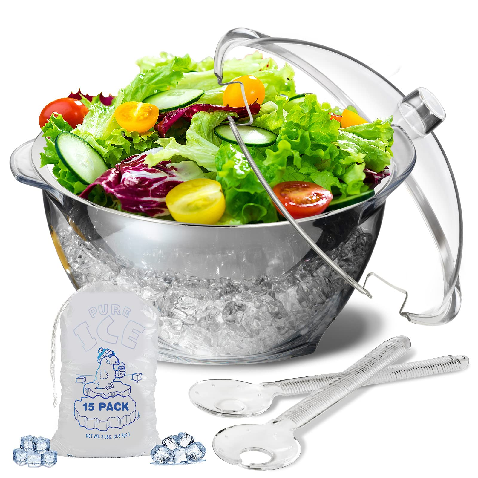 Ice Chilled Dip Bowl Set – 2‑Pack, Stainless Steel + Acrylic 🧊🥣