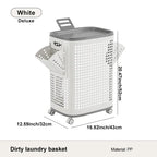 Laundry Basket with Wheels & Lid – Ventilated, Odor-Resistant, Portable Storage