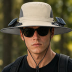 Solar Cooling Hat with Dual Fans – Wide Brim & USB Rechargeable 🌞🧢