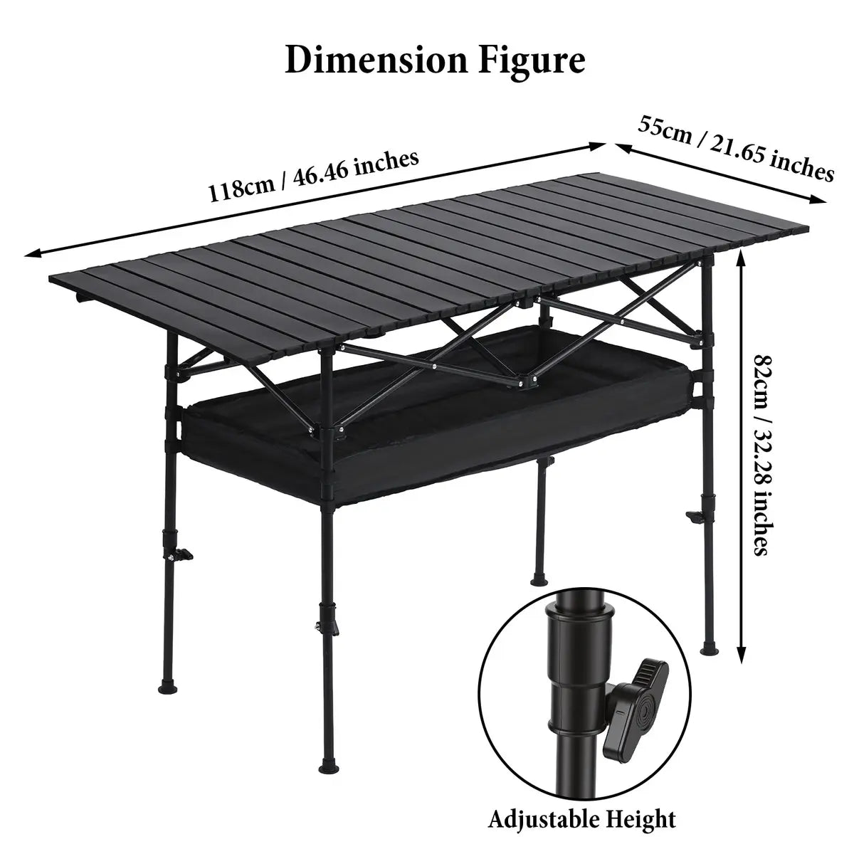 ⛰️Limited-time 50% discount⏰Foldable Height-Adjustable Camping Table with Storage Bag