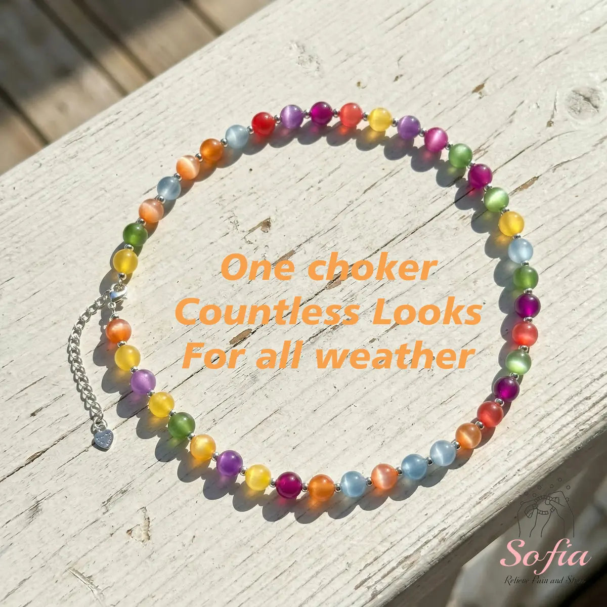 Magic Sun Choker – UV-Reactive Rainbow Beads for Indoor &amp; Outdoor Wear 🌞📿