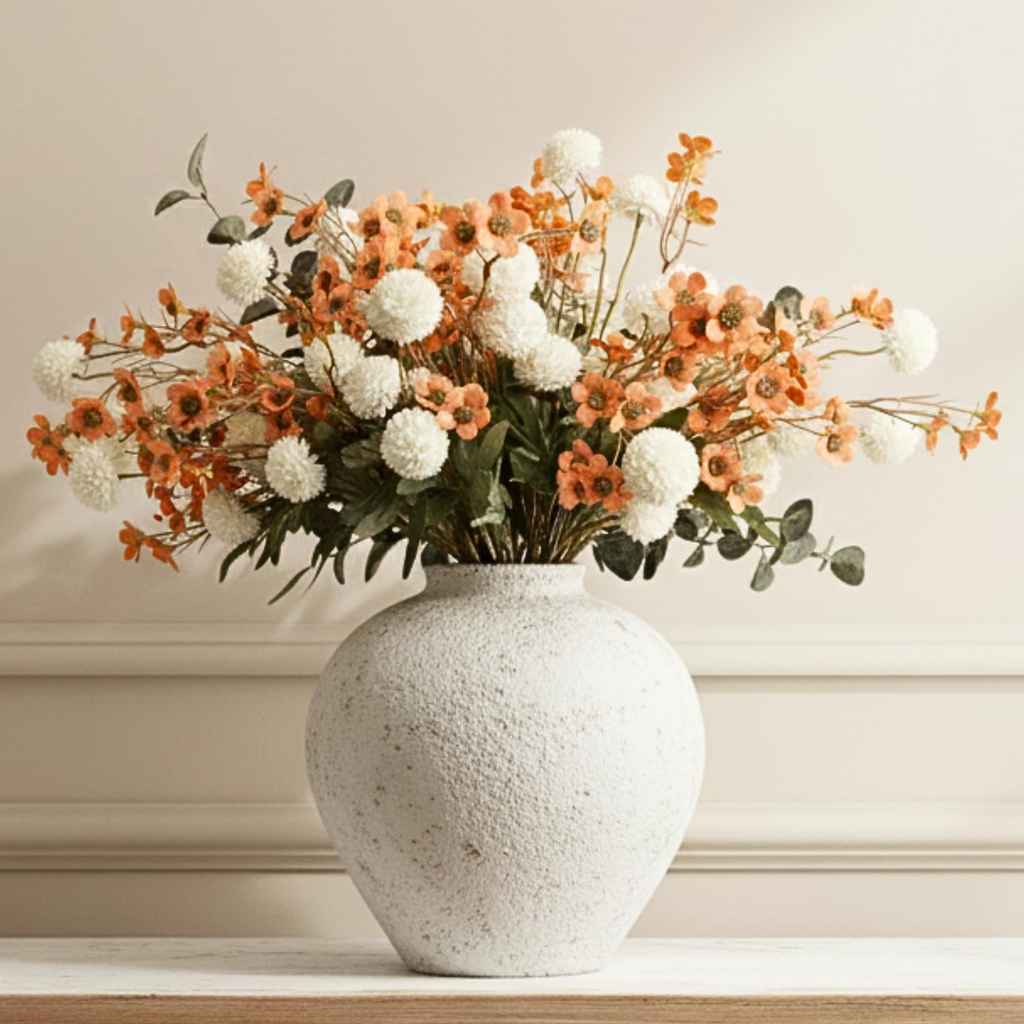 Real-Touch Silk Mum Stems – Hyper-Realistic Fall Florals 🌼🍂