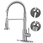 Brushed Nickel Pull-Down Kitchen Faucet – Single Handle, Compact Design