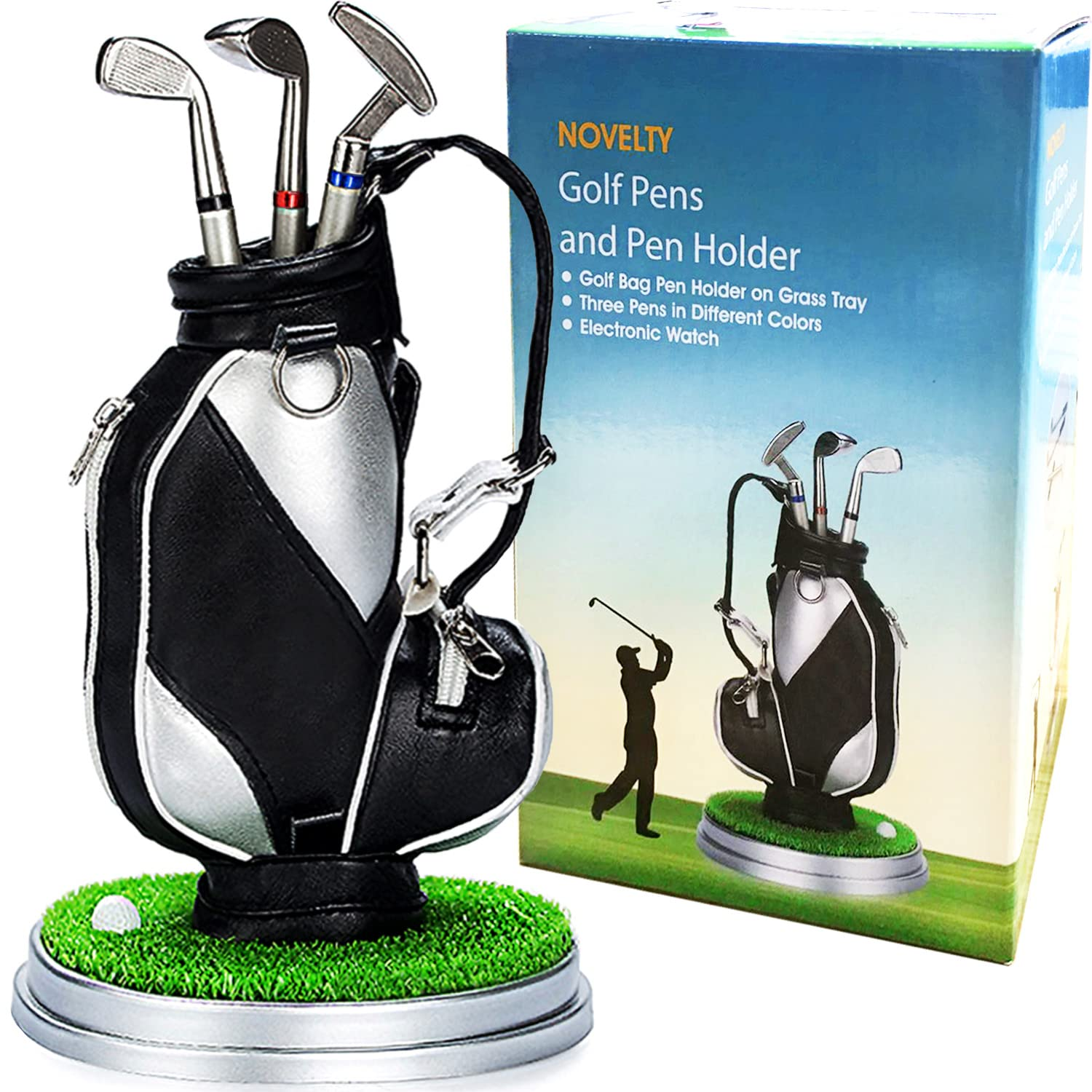 Golf Pen Holder with 3 Pens – Unique Office Desk Decor ⛳✒️