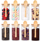 8&12 PACKS Airtight Bamboo Lid Glass Jar – Borosilicate Food Storage with Scoop 🫙🎋