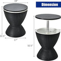 Rattan Bar Table with Ice Cooler – Adjustable Height, 3-in-1 Outdoor Cocktail Table