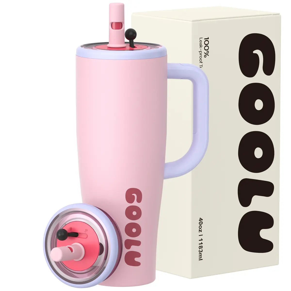 32/40oz Stainless Steel Insulated Cup | Anti-Slip Handle & Leakproof Design