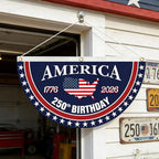 🇺🇸 America 250th Birthday Semicircular Flag Banner | Patriotic Bunting