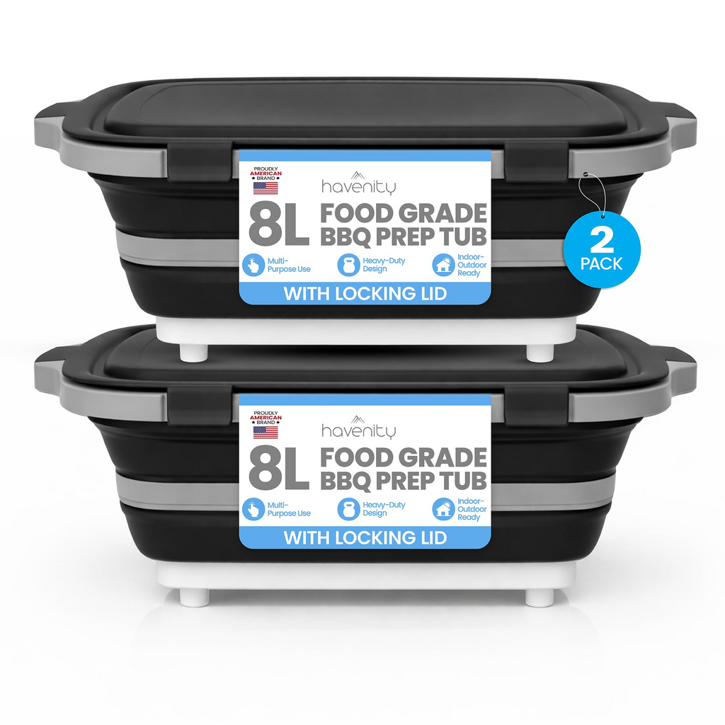 Collapsible BBQ Prep Tub with Cutting Board Lid – Foldable &Portable 🍖🧊