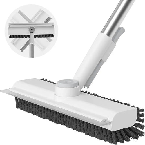 3-in-1 Heavy-Duty Floor Scrub Brush with Long Handle – for Shower, Pool, Deck, Patio & Kitchen