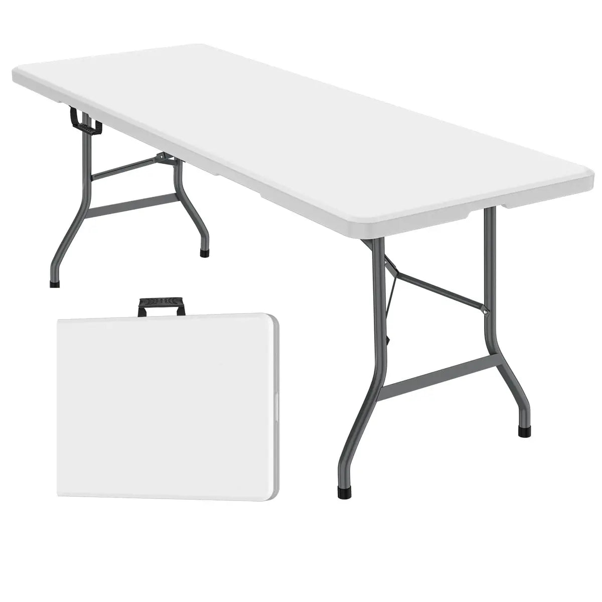 6ft Foldable Table Set with Tablecloth – Heavy Duty Portable Party Table for Indoor/Outdoor Events