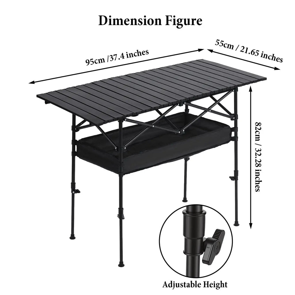 ⛰️Limited-time 50% discount⏰Foldable Height-Adjustable Camping Table with Storage Bag