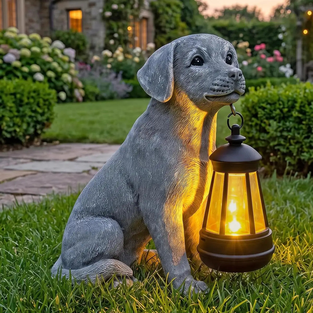 Highland Cow Garden Lantern Statue – Solar-Powered Farmhouse Welcome 🐄🏡