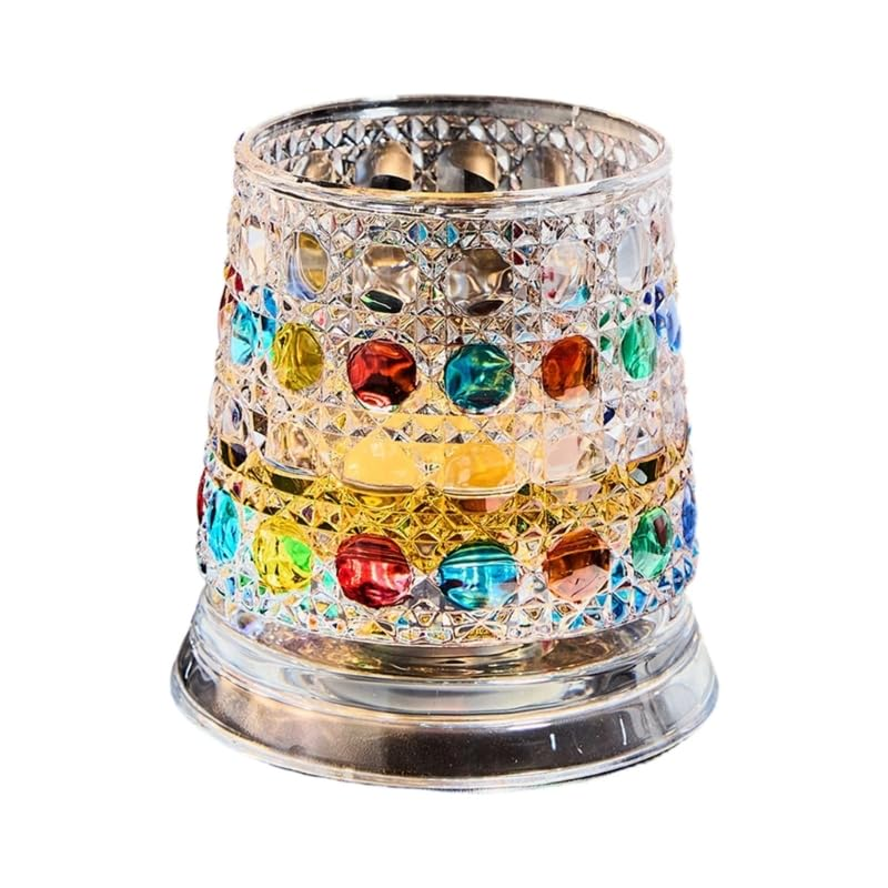 Rotating Crystal Whiskey Glass – Hand-Painted Star Base 🥃✨