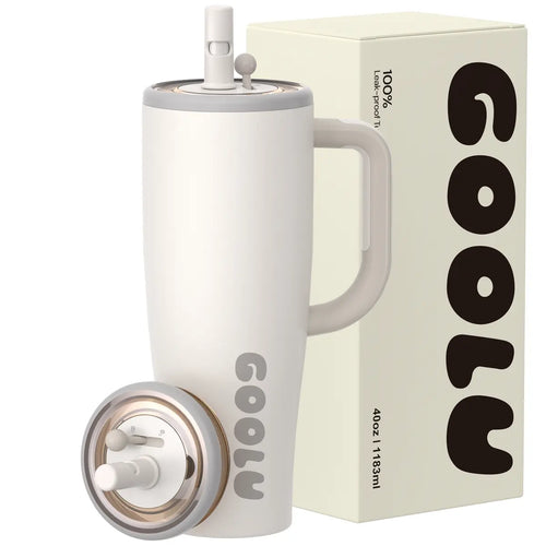 32/40oz Stainless Steel Insulated Cup | Anti-Slip Handle & Leakproof Design