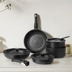Summer Deal: 12-Piece Nonstick Pots & Pans Set with Detachable Handle - Induction, Oven & Dishwasher Safe