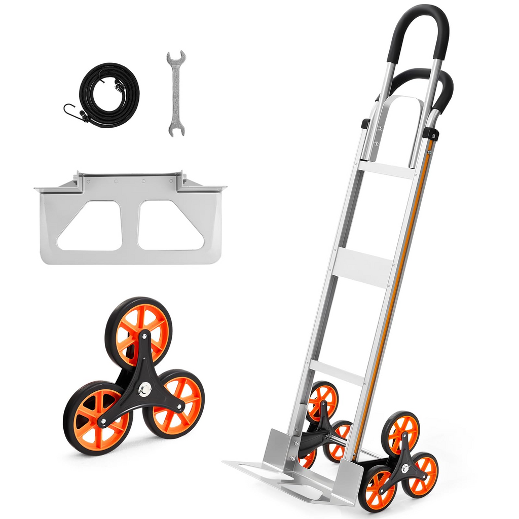 Stair Climbing Cart – 260 lb Capacity, Foldable with Telescoping Handle & 6 Mute Wheels
