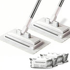 Disposable Mop, Hands-Free Floor Mop with Clamp, Dry Wet Use Dust Mop for Hardwood & Tile