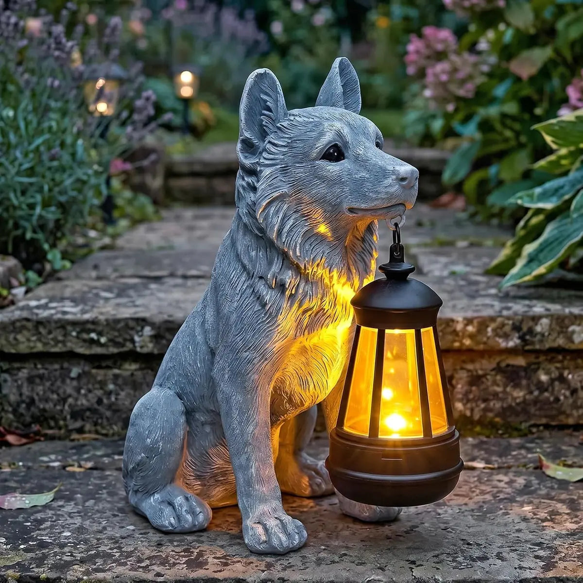 Highland Cow Garden Lantern Statue – Solar-Powered Farmhouse Welcome 🐄🏡