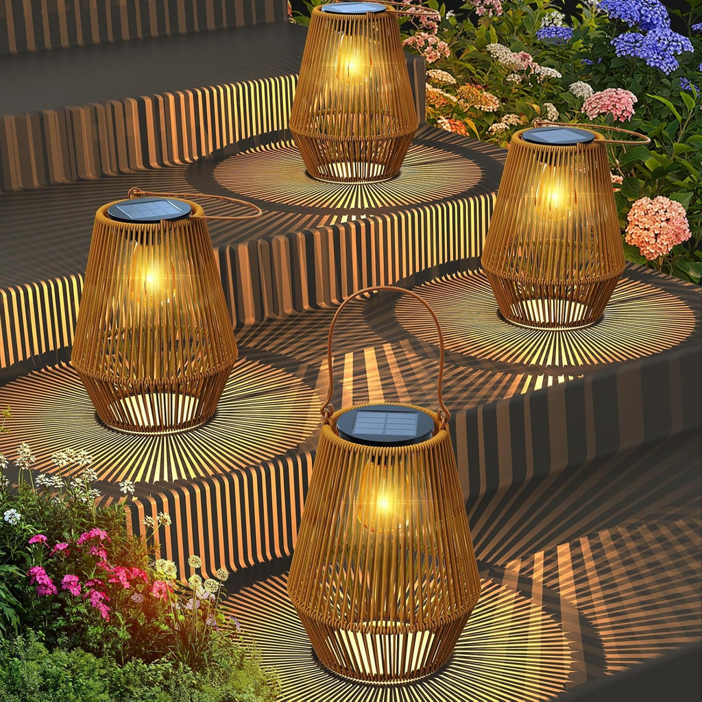 Handwoven Rattan Solar Lanterns – 2700K Warm Glow, IP65 Waterproof 🏮🌿