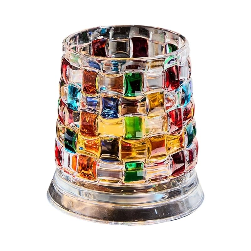 Rotating Crystal Whiskey Glass – Hand-Painted Star Base 🥃✨