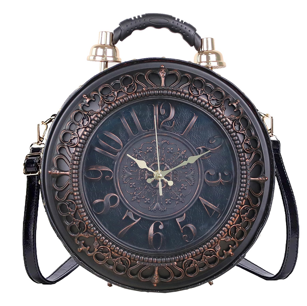Steampunk Clock Crossbody Purse – Retro Vintage Shoulder Bag