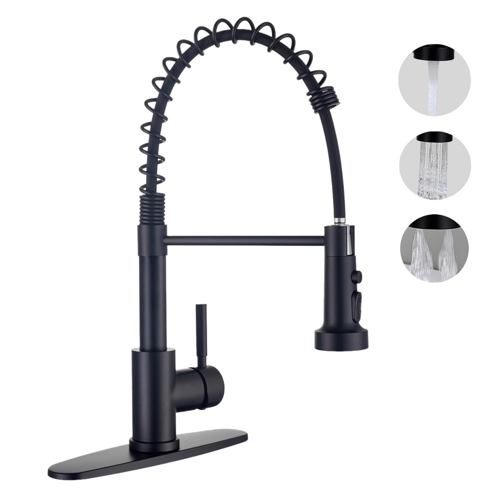 Brushed Nickel Pull-Down Kitchen Faucet – Single Handle, Compact Design