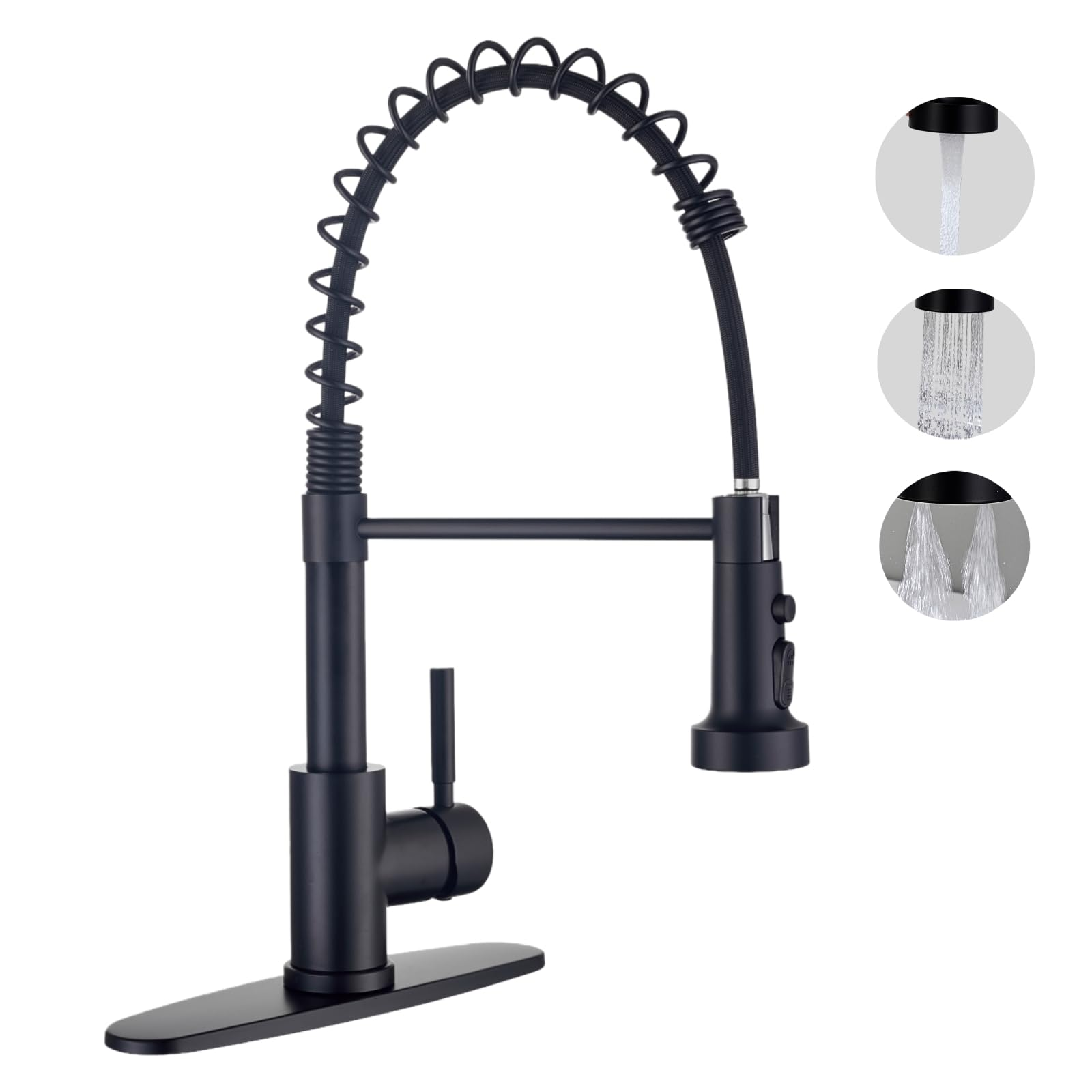 Brushed Nickel Pull-Down Kitchen Faucet – Single Handle, Compact Design