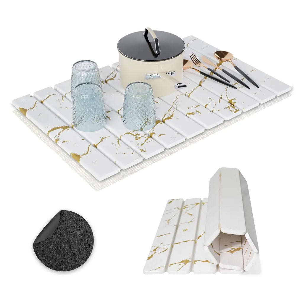 24x16" Diatomite Dish Drying Mat – Super Absorbent, Heat Resistant, Eco-Friendly