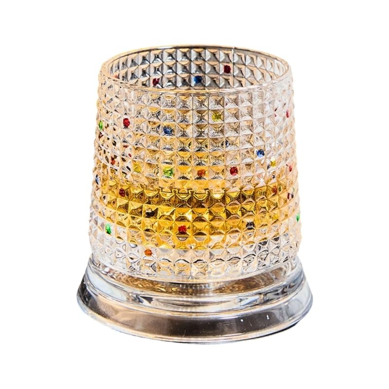 Rotating Crystal Whiskey Glass – Hand-Painted Star Base 🥃✨