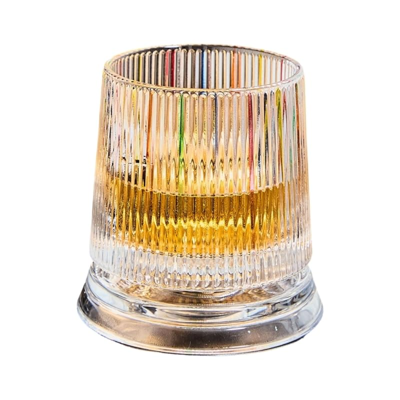 Rotating Crystal Whiskey Glass – Hand-Painted Star Base 🥃✨