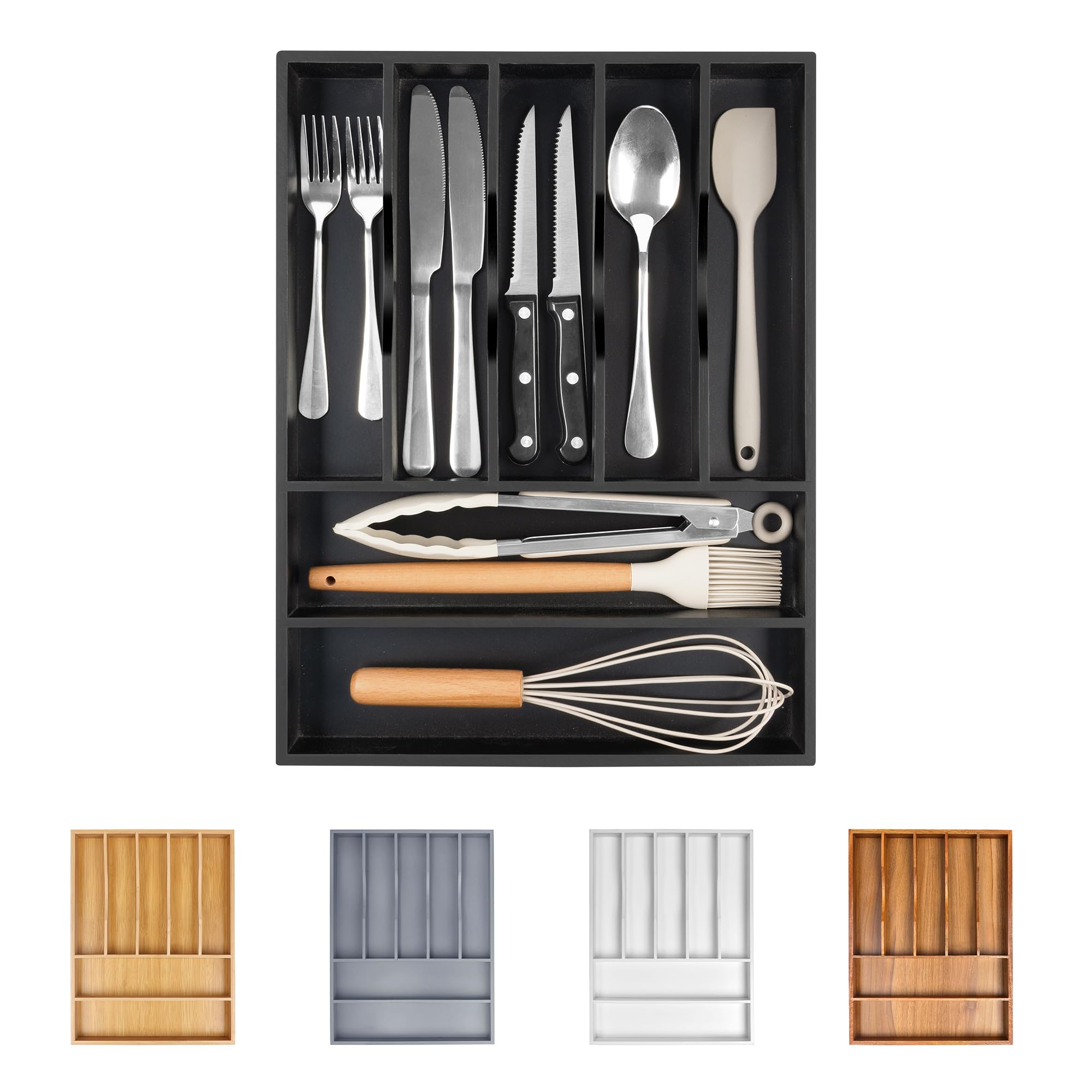 Drawer Organizer for Kitchen, Bathroom & Office – Silverware, Utensil, Makeup & Desk Storage Trays