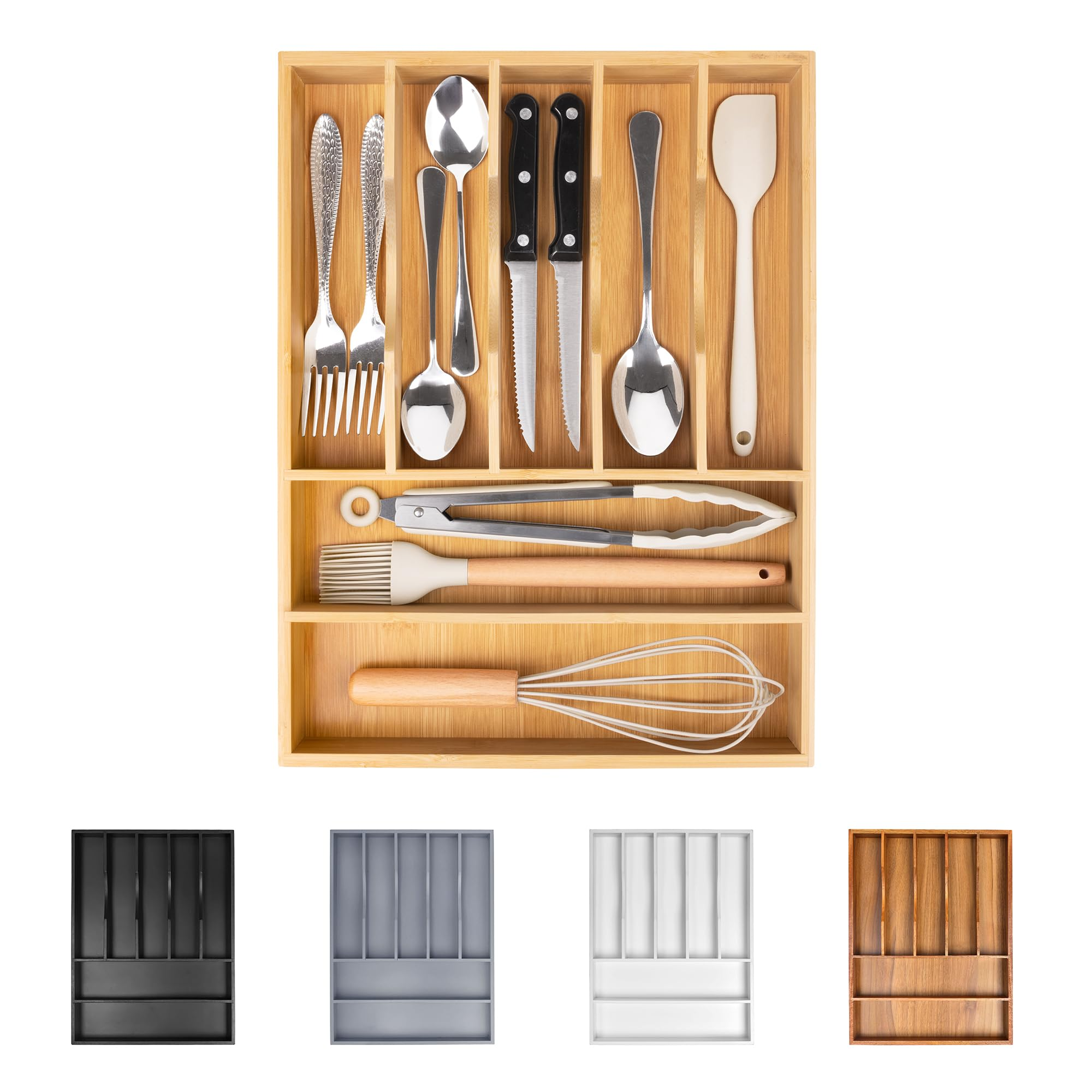 Drawer Organizer for Kitchen, Bathroom & Office – Silverware, Utensil, Makeup & Desk Storage Trays