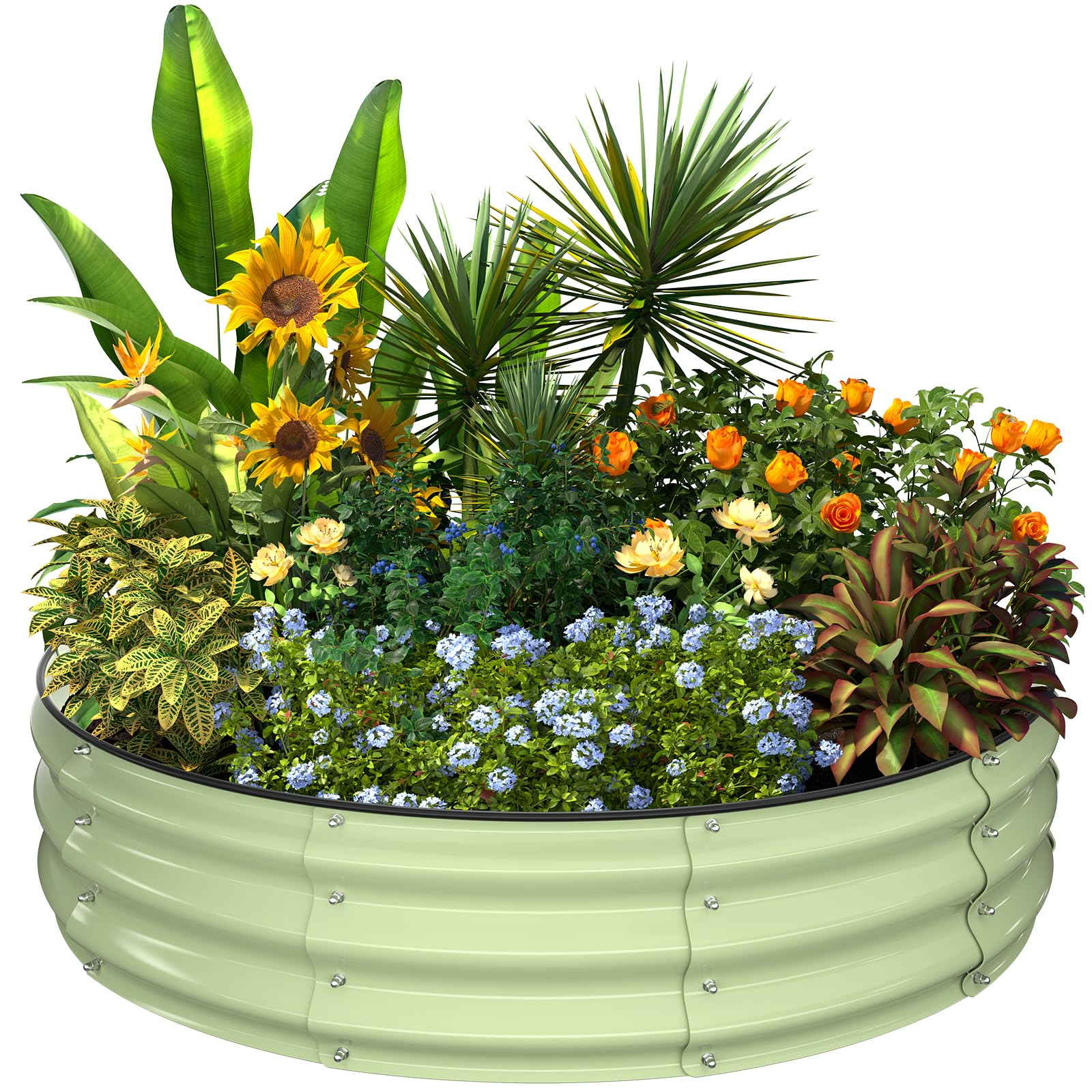 Galvanized Raised Garden Bed – Round Metal Planter Box for Vegetables, Flowers & Fruits